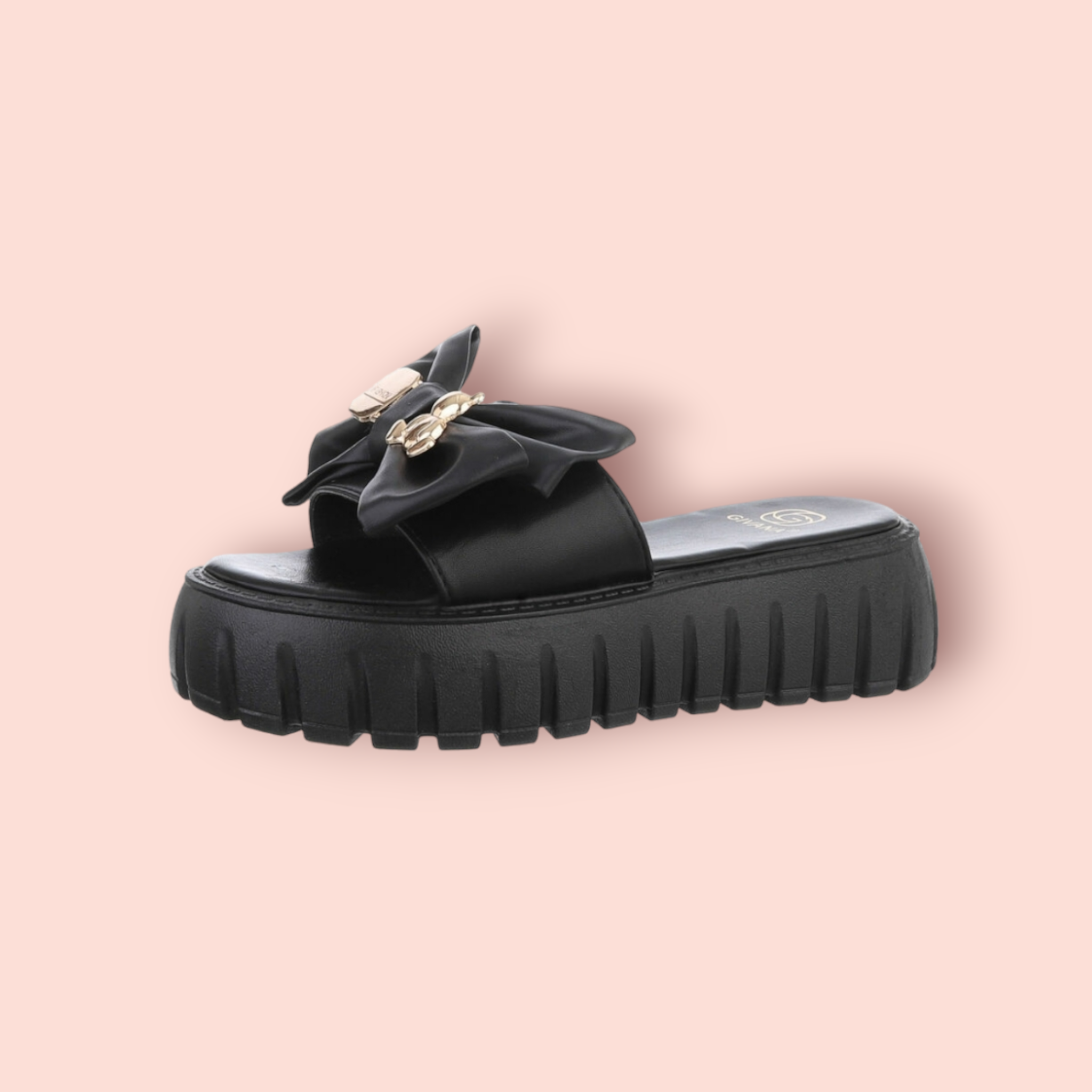 Pantoletten Schwarz Teddy