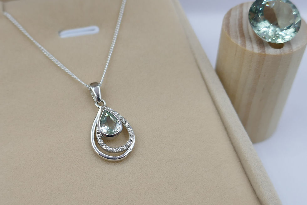 Thumbnail: Fancy Drop Pendant Green Amethyst