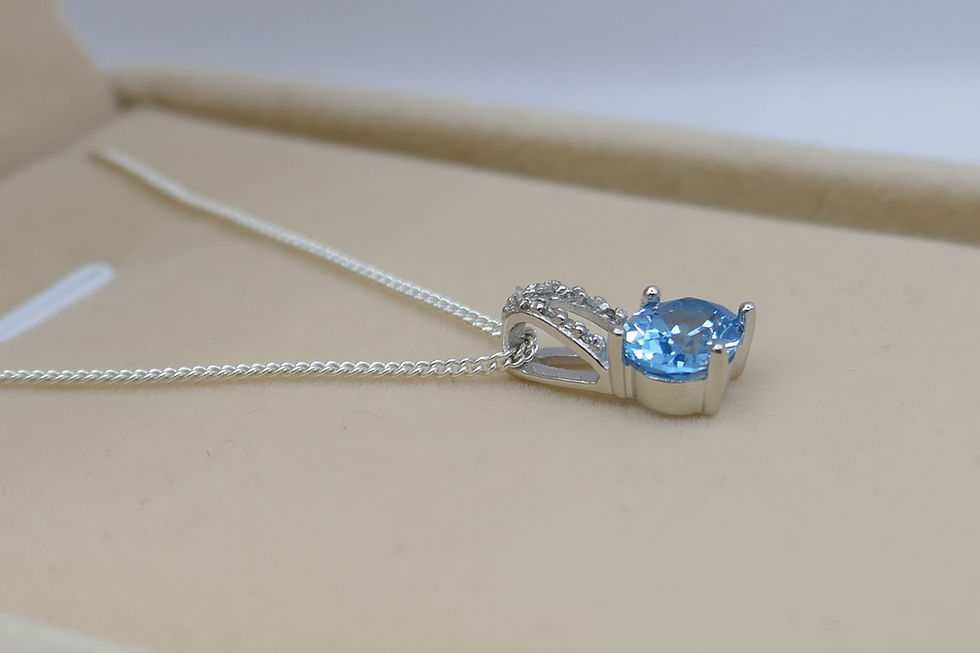 Thumbnail: Oval Grace Pendant Blue Topaz