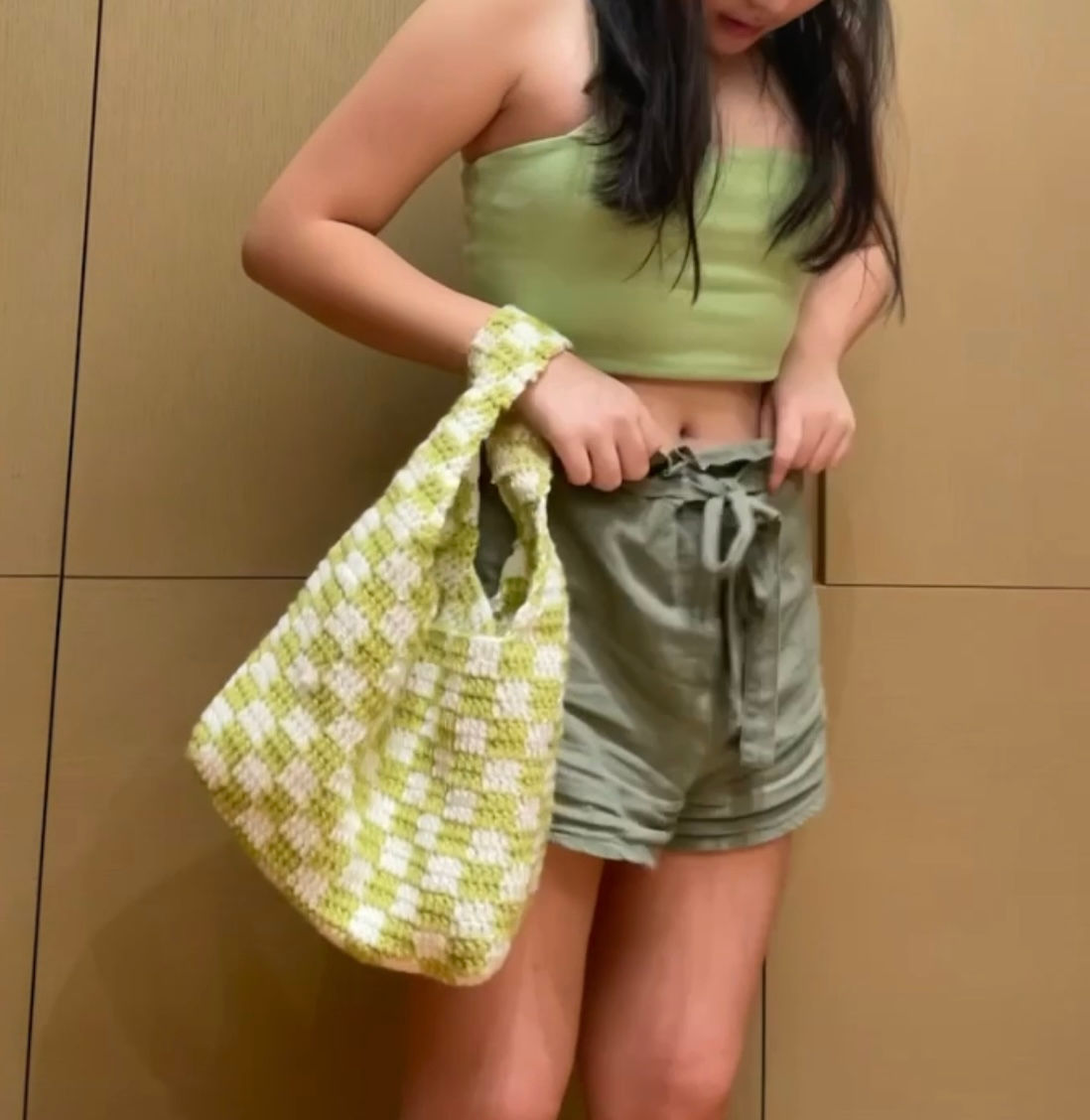 checkered garden bag