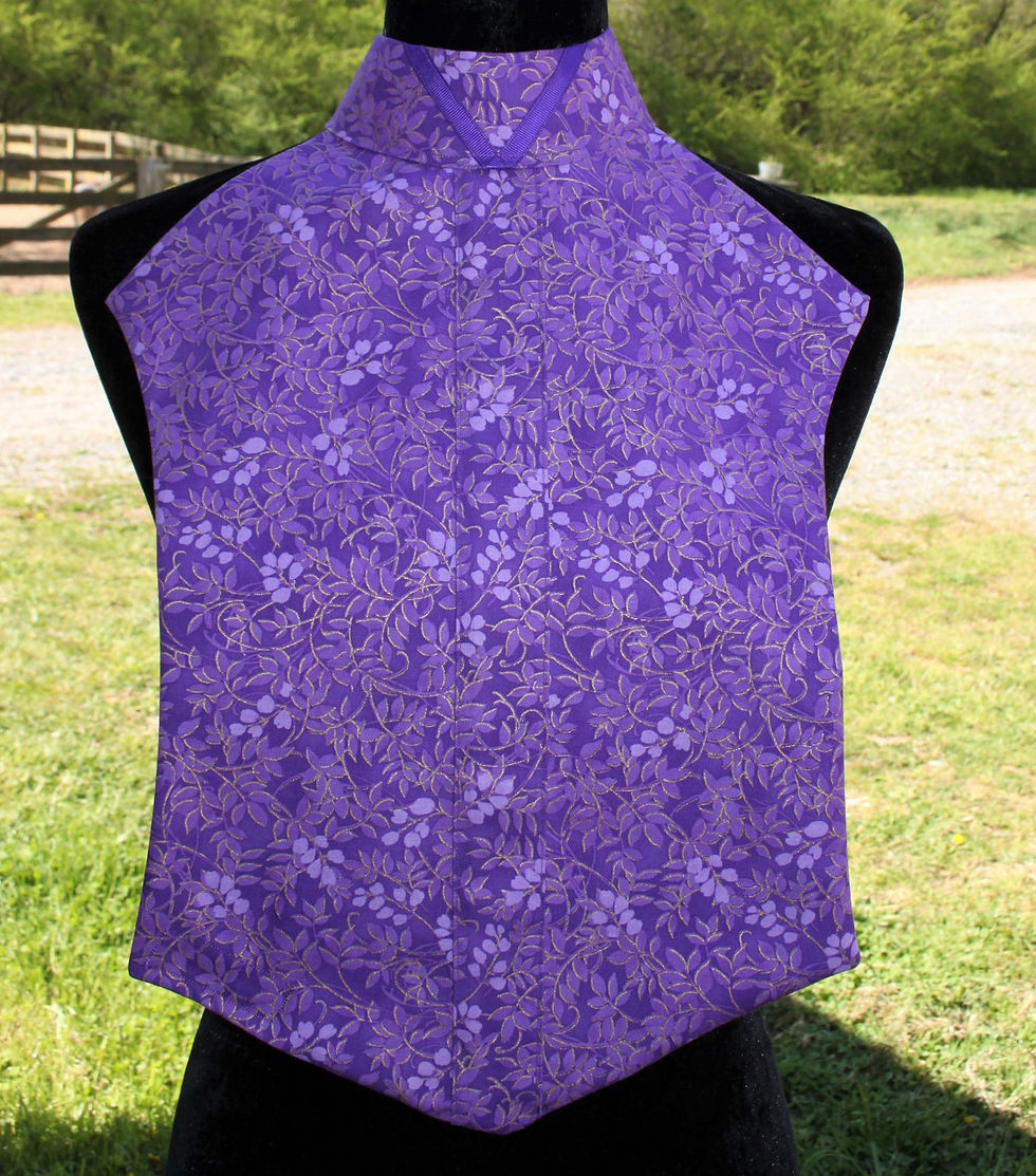 Thumbnail: Reversible Hunt Seat Show Dickie - Purple and Gold & Purple Blue Paisley