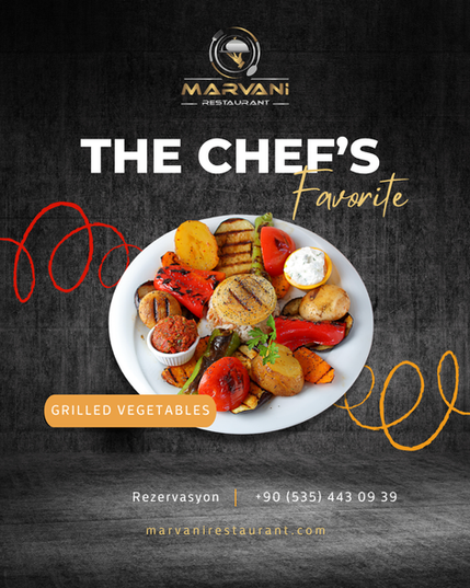 Restoran menüsü için hazırlanan sosyal medya reklam tasarımı
