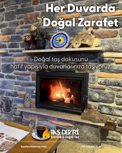 Şömine ve doğal taş markası için hazırlanan sosyal medya içerik tasarımları
