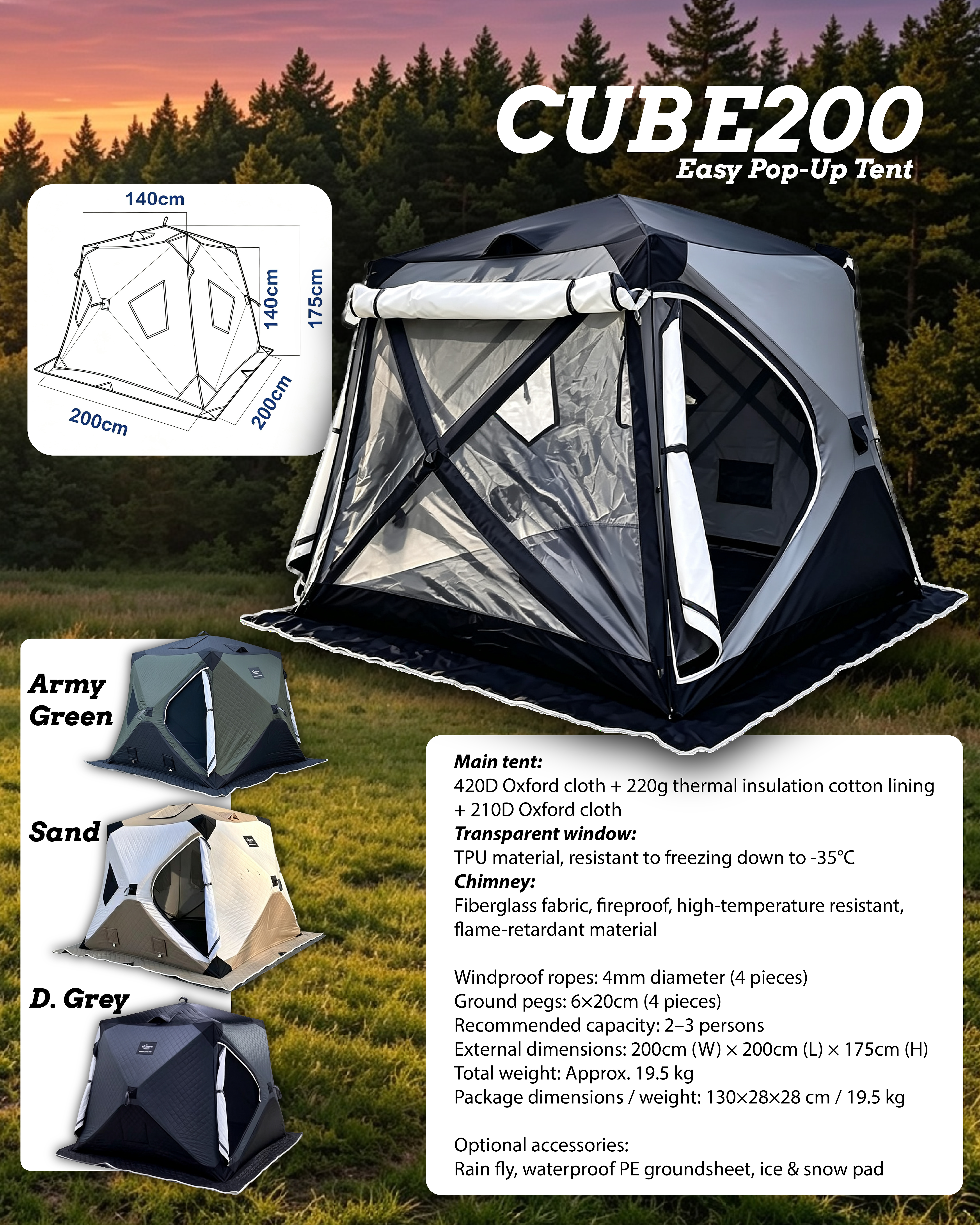 CUBE 200 Easy Pop-Up Tent