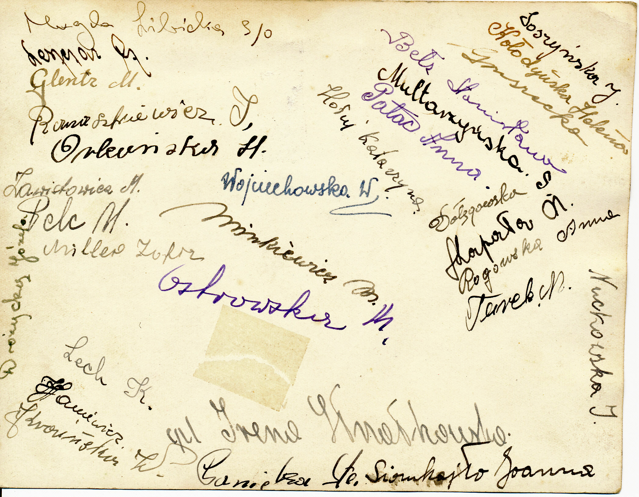 Signatures on back of previous photo