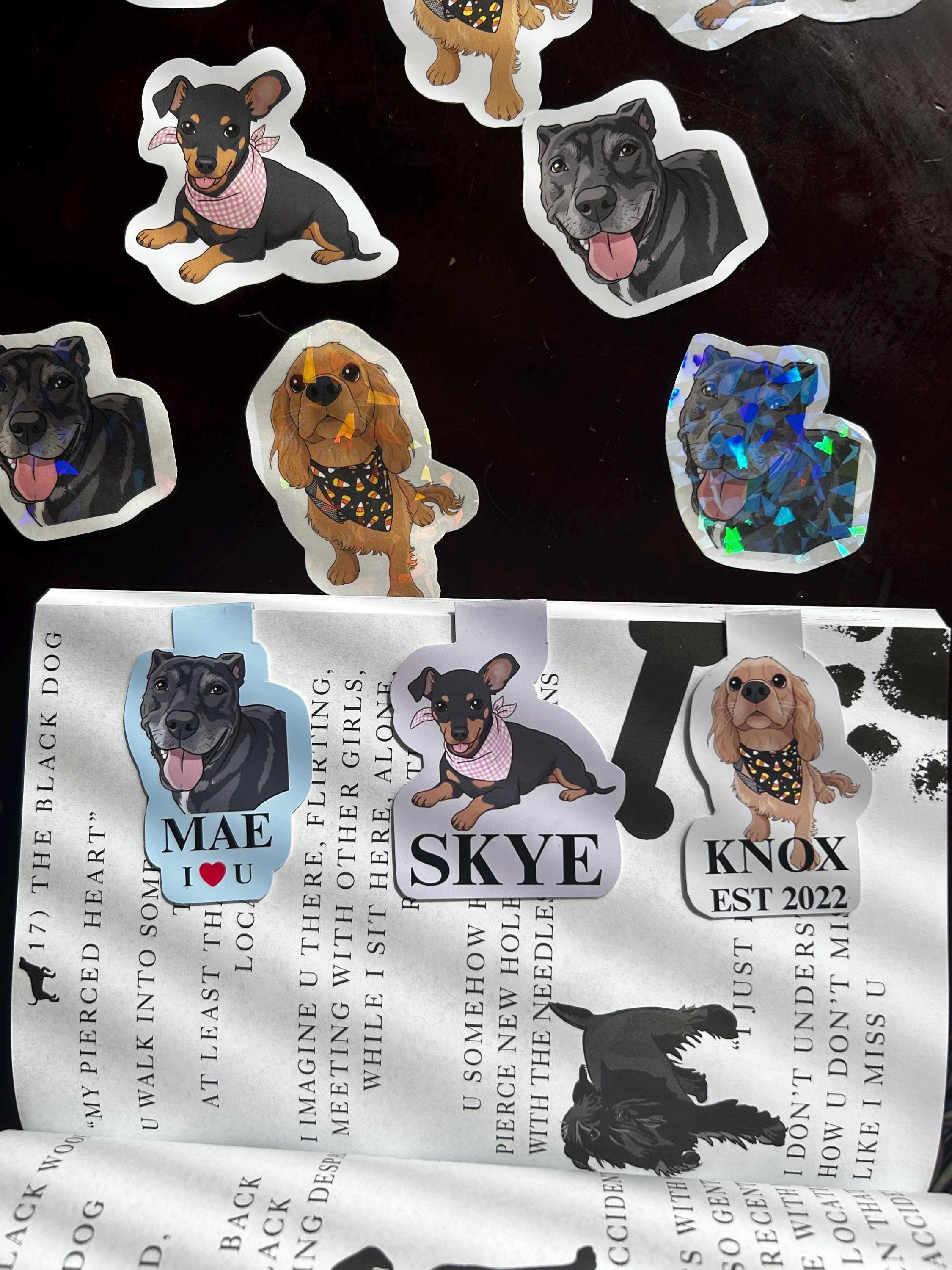 Custom pet stickers/ magnetic bookmarks; Optional add text to items