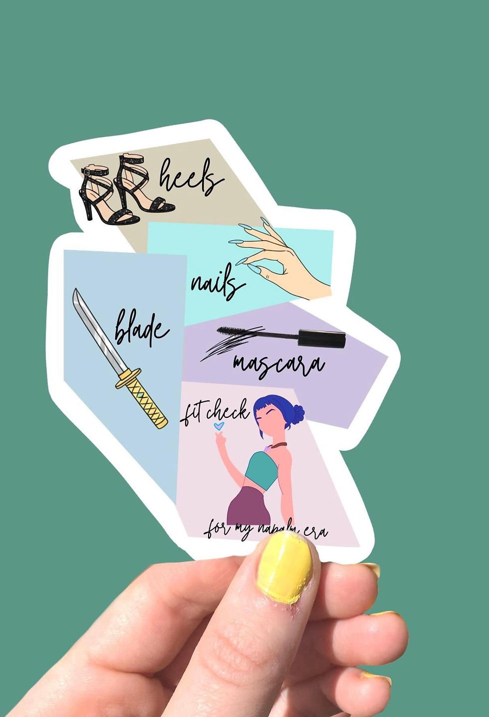 Thumbnail: HUNTRX: KDH lyric stickers. Rumi, Zoey, and Mira. heels, nails, blade, mascara