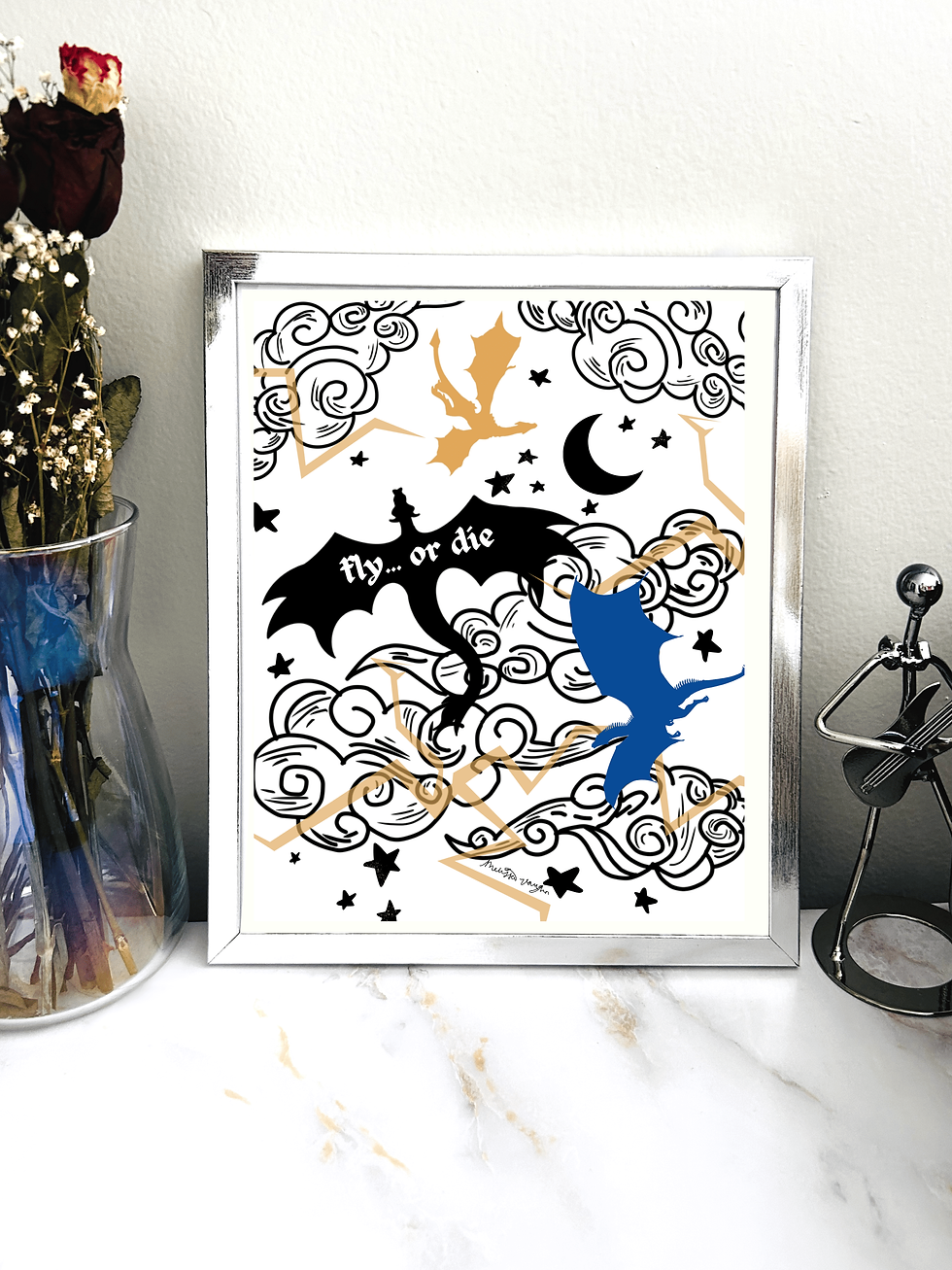 Thumbnail: Dragon fantasy book 4th Wing series posters inspired by the books
