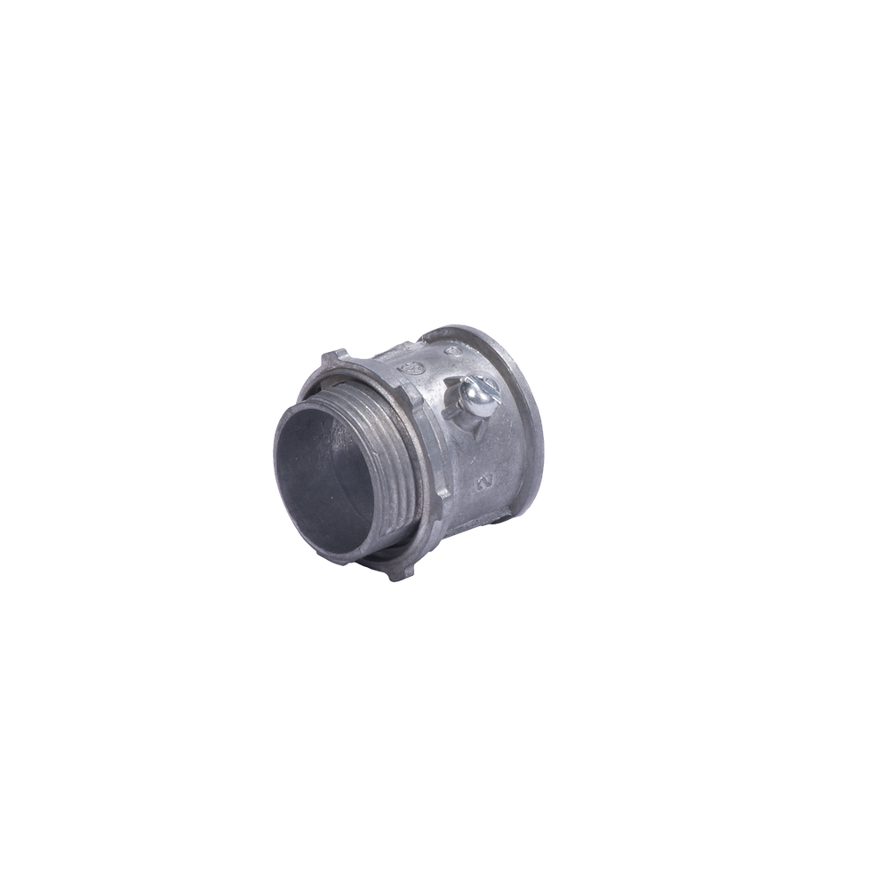 Conector 1 (25mm) pared delgada con tornillo tipo americano galvanizado etiquet
