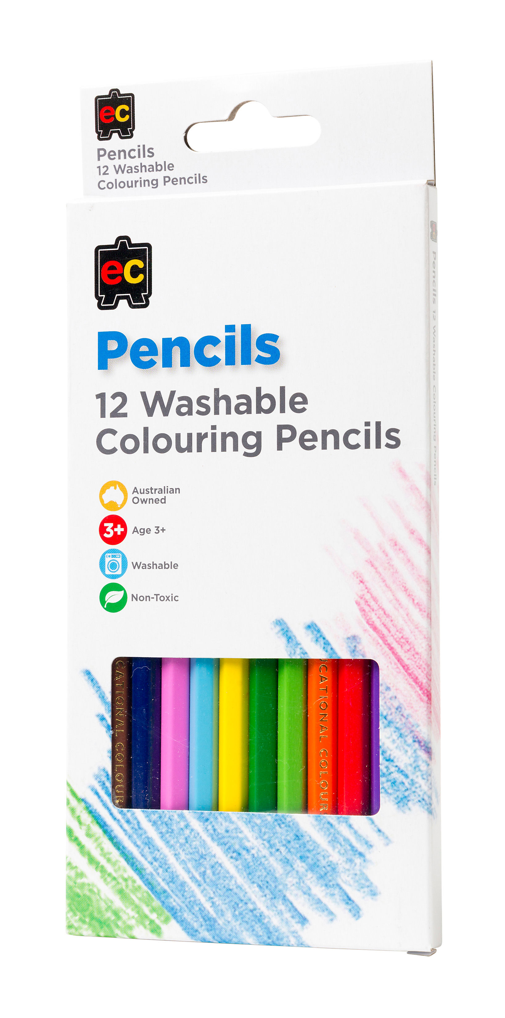 EC Washable Colouring Pencils (Pack of 12)