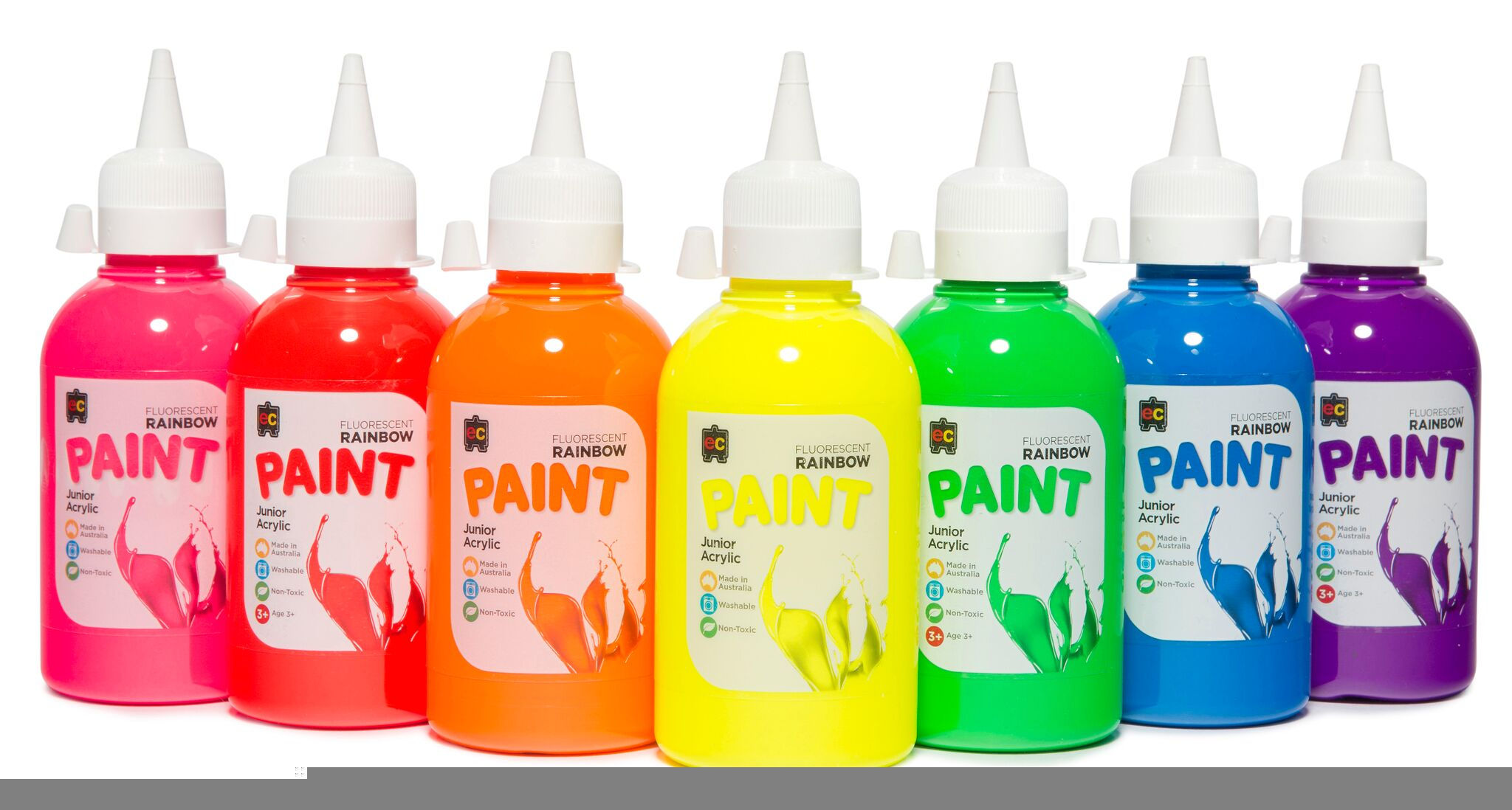 EC Junior Acrylic Rainbow Paint 250ml - Fluoro