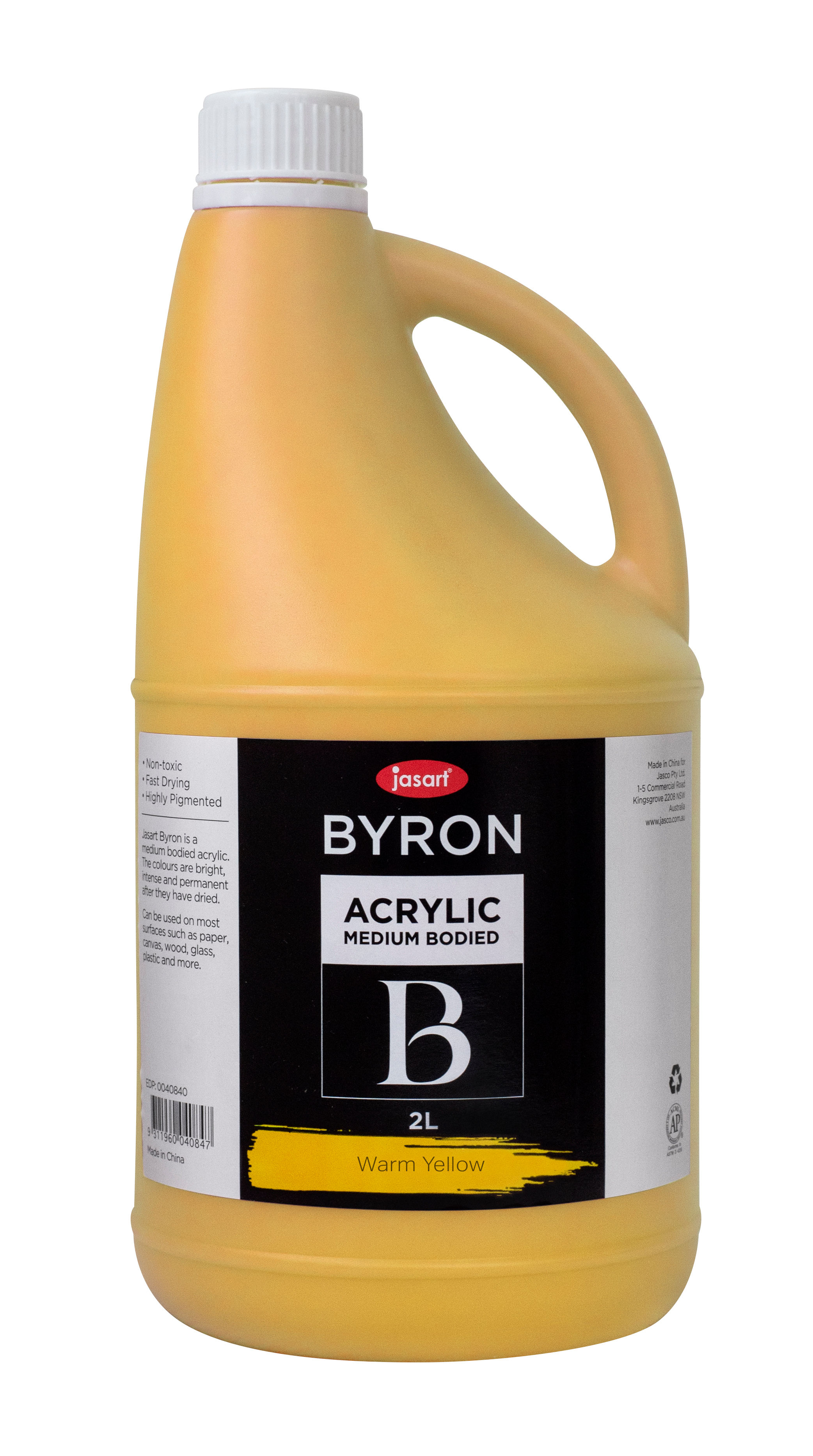 Jasart Byron Acrylic Paint 2L - Warm Yellow