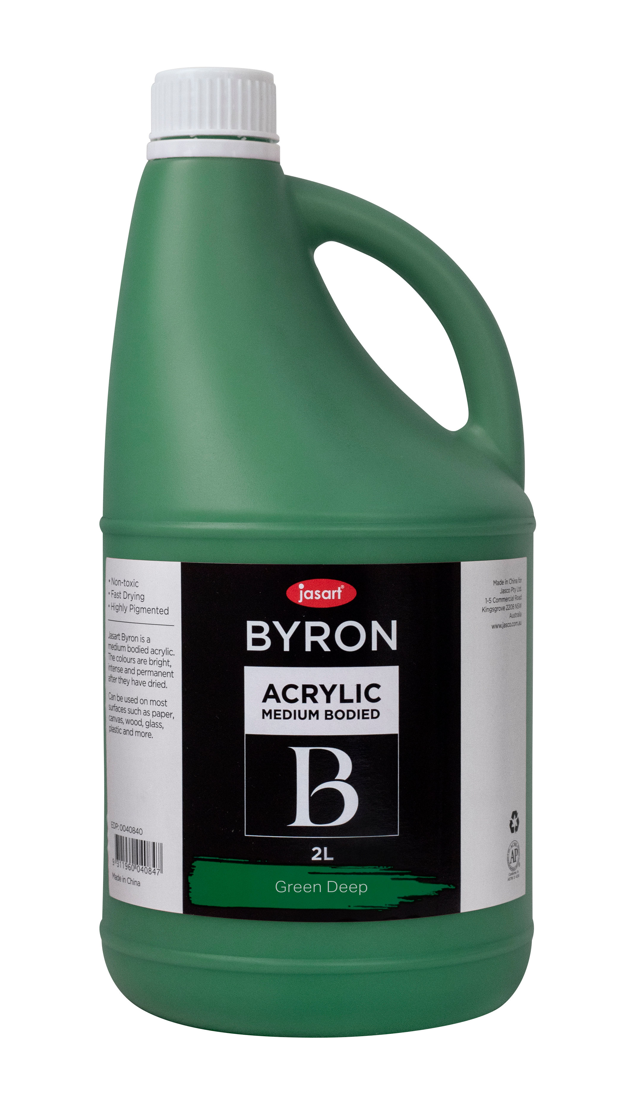 Jasart Byron Acrylic Paint 2L - Green Deep