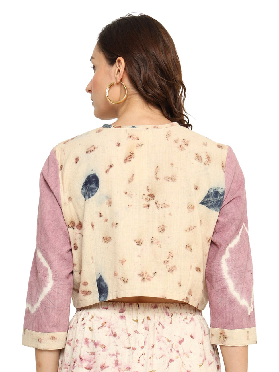 Thumbnail: Bageeya "Gulab pak " Handwoven Organic Cotton Blouse | Crafted with Manjishtha