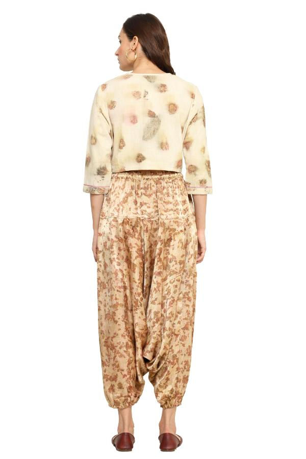 Thumbnail: Back of Bageeya "Sundar Bindi" Handwoven Organic Cotton Blouse |  Temple Marigolds