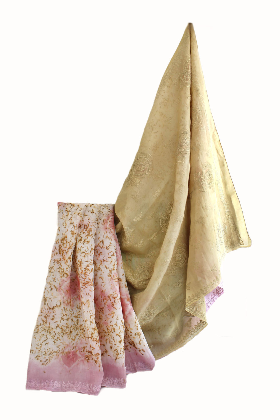 Thumbnail: Bageeya 'Maharani' Timeless Treasure Handcrafted Chikan Saree with Sacred Flower