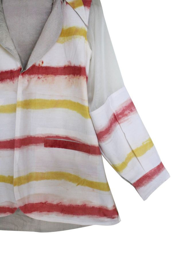 Thumbnail: Arm of Bageeya "Earthly Glow" Reversible Zari Chanderi and Soft Cotton  Jacket