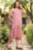 Bageeya “Lilac” Pure Mul Strap Dress | Crafted with Sacred Temple Rose and Lac