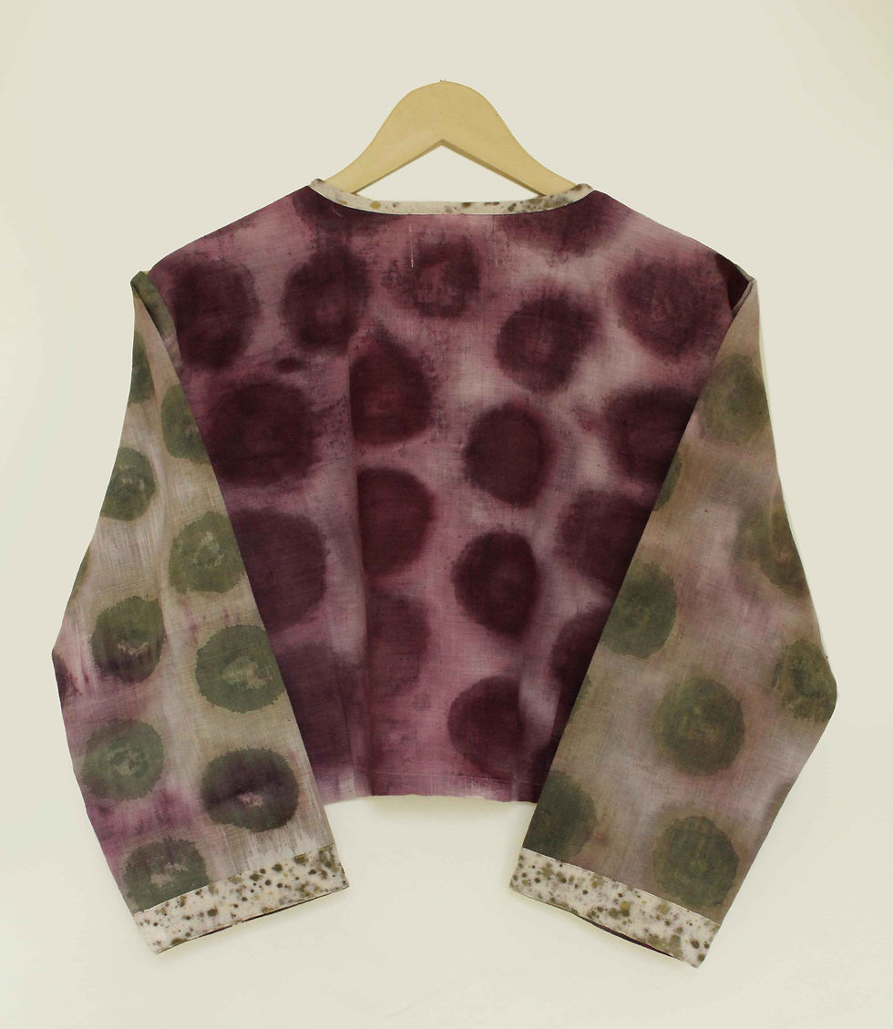 Thumbnail: Bageeya "Chhaya" Handwoven Organic Cotton Blouse | Crafted with Ayurvedic Herbs