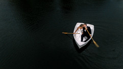Drone photography of Katrina + Myles 