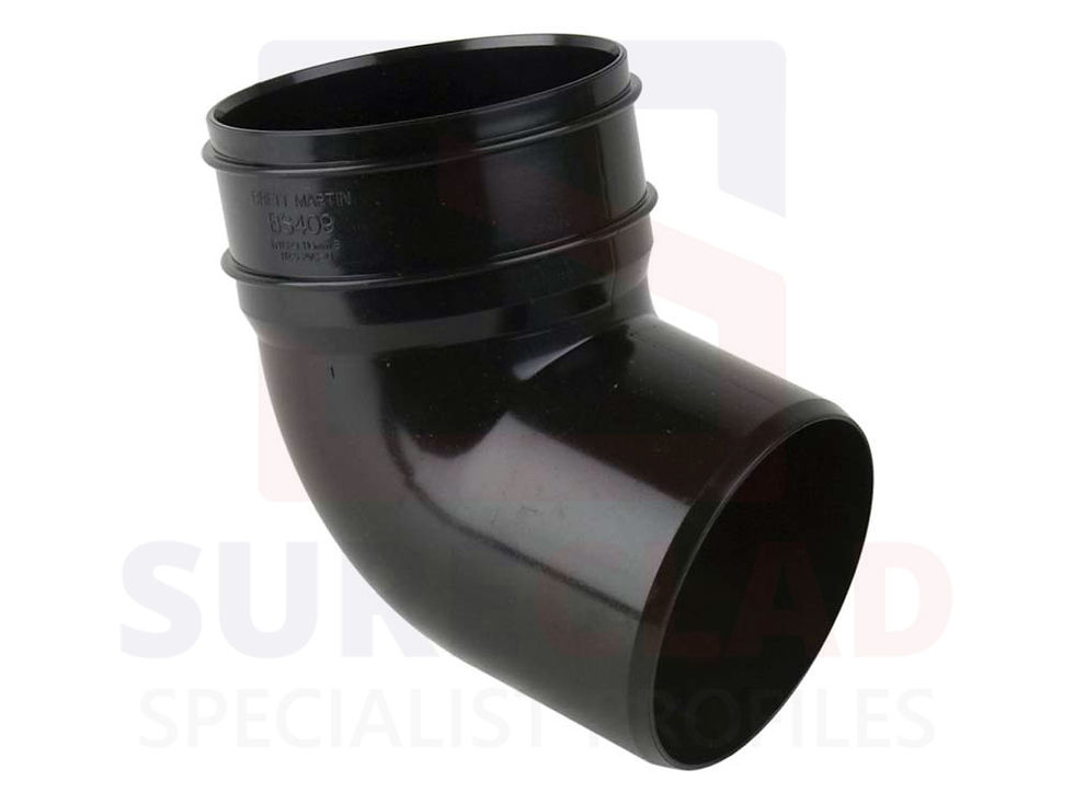 BS409 - 110mm Industrial 112½° Single Socket (S/S) Bottom Offset Solvent Bend in black