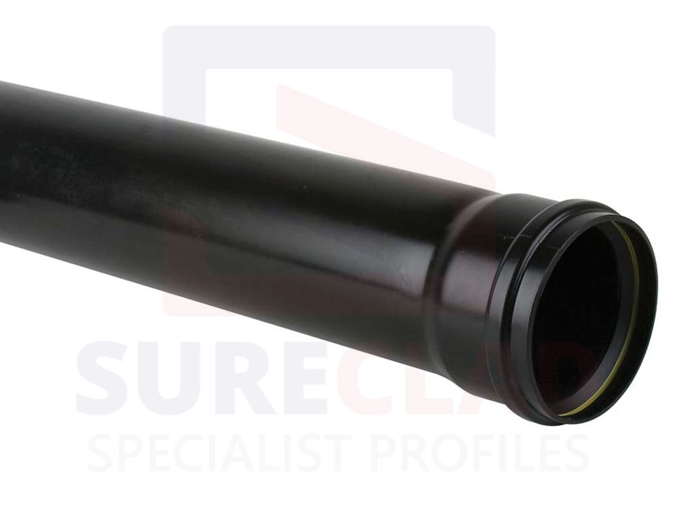 110mm Industrial Downpipe Single Socket 6m long (BS430) in black