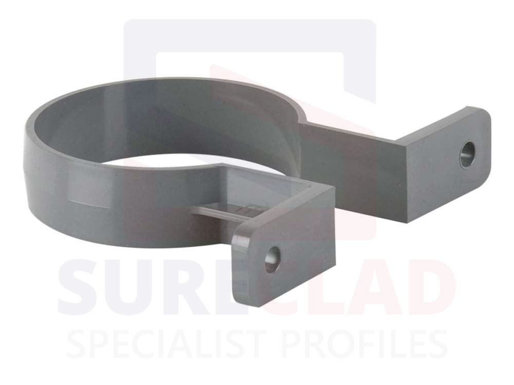 BR207 68mm round downpipe bracket in grey