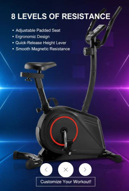 Thumbnail: Marshal Fitness Indoor Cycling Magnetic Exercise Bike