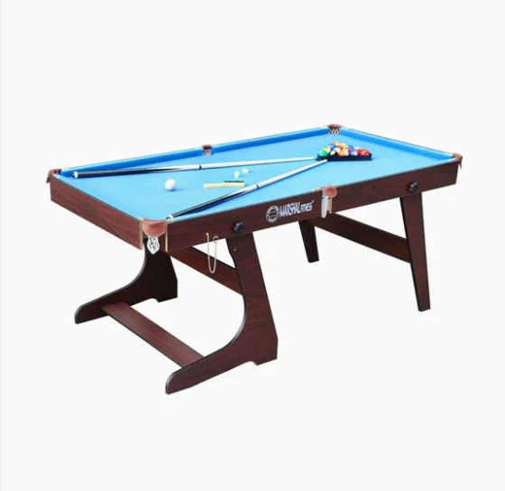 Premium 6 Feet Pool Table in Green and Blue - High-Quality MDF