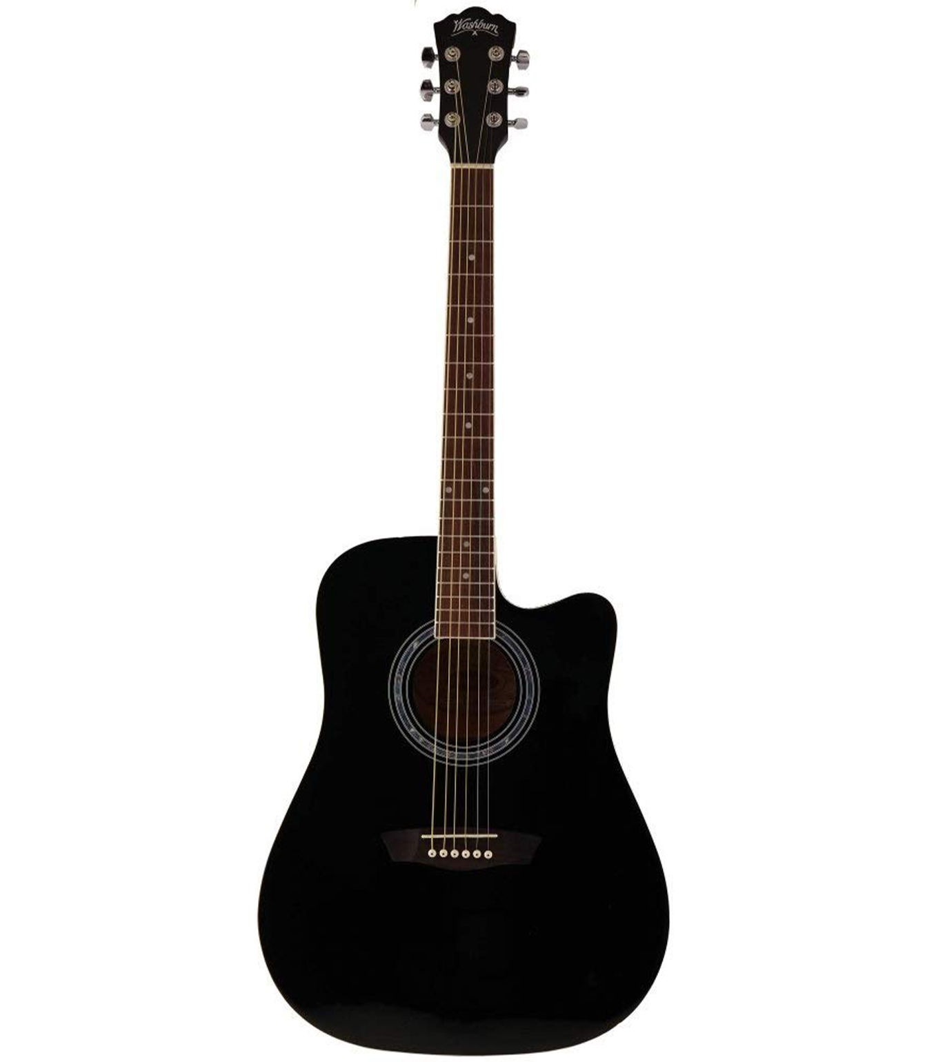 Washburn WA90 Vintage Series Dreadnought Shape Electro-Acoustic Guitar Black Fin