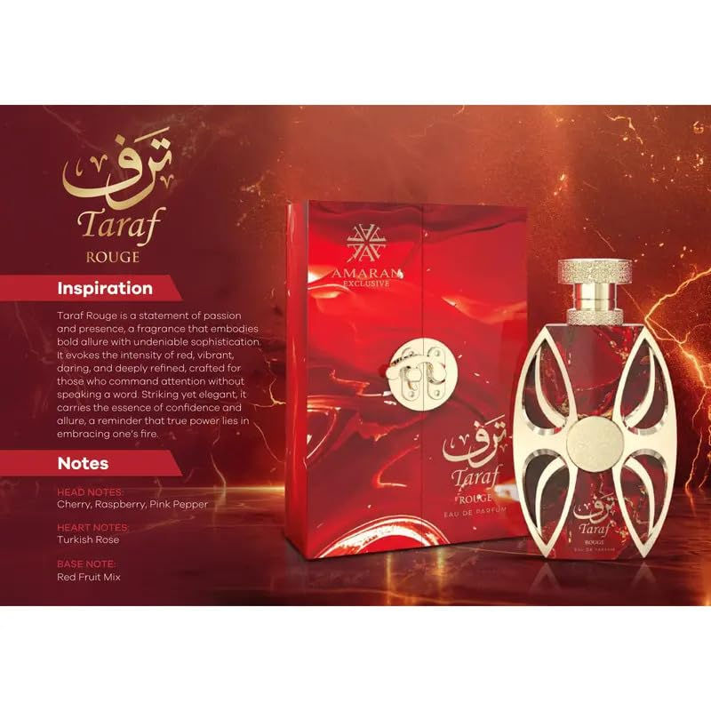 Thumbnail: Amaran Taraf Rouge Eau de Parfum – Unisex Arabian Perfume 3.4 oz