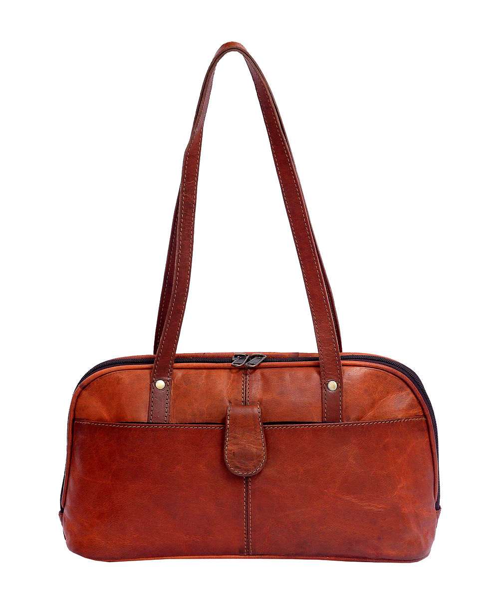 Thumbnail: Monroe - Brown Leather Handbag Women 13.5 Inch Full Grain Crossbody Tote