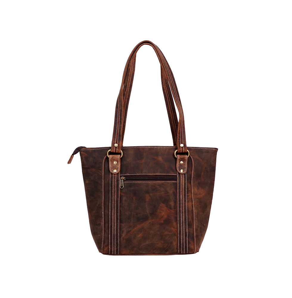 Thumbnail: Selene - Brown Leather Tote Bag Women 14.5 Inch Full Grain Shoulder Purse