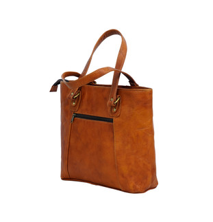 Ember - Brown Leather Tote Bag Women 16 Inch Full Grain Work Travel Purse