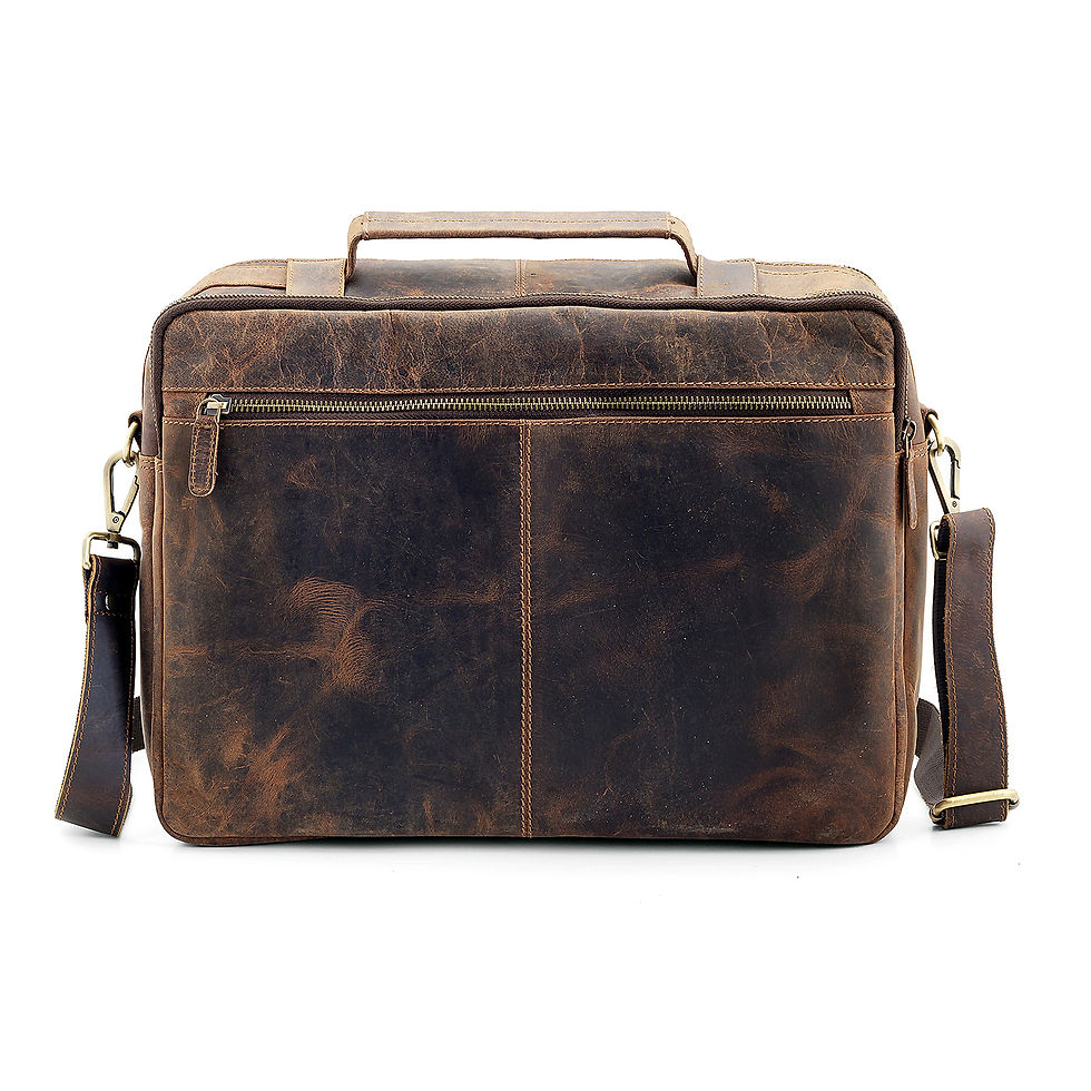 Thumbnail: Moss - Brown Leather Messenger Bag 17 Inch Full Grain Laptop Work Travel Bag