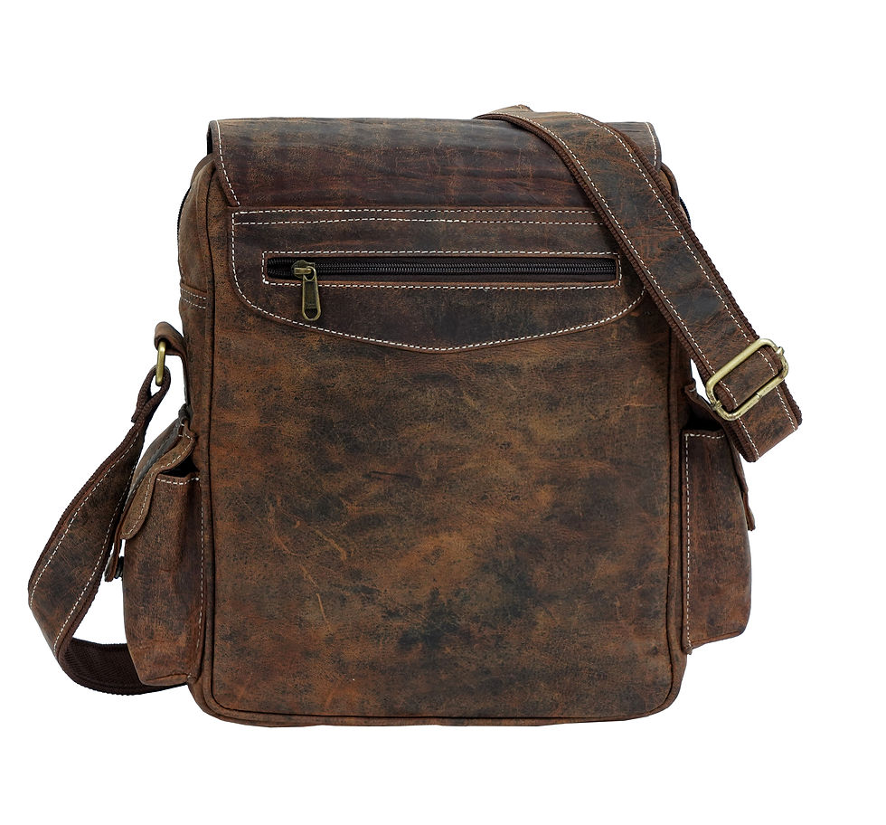 Thumbnail: Finn - Brown Leather Crossbody Bag Full Grain Buffalo Small Messenger 10 Inch
