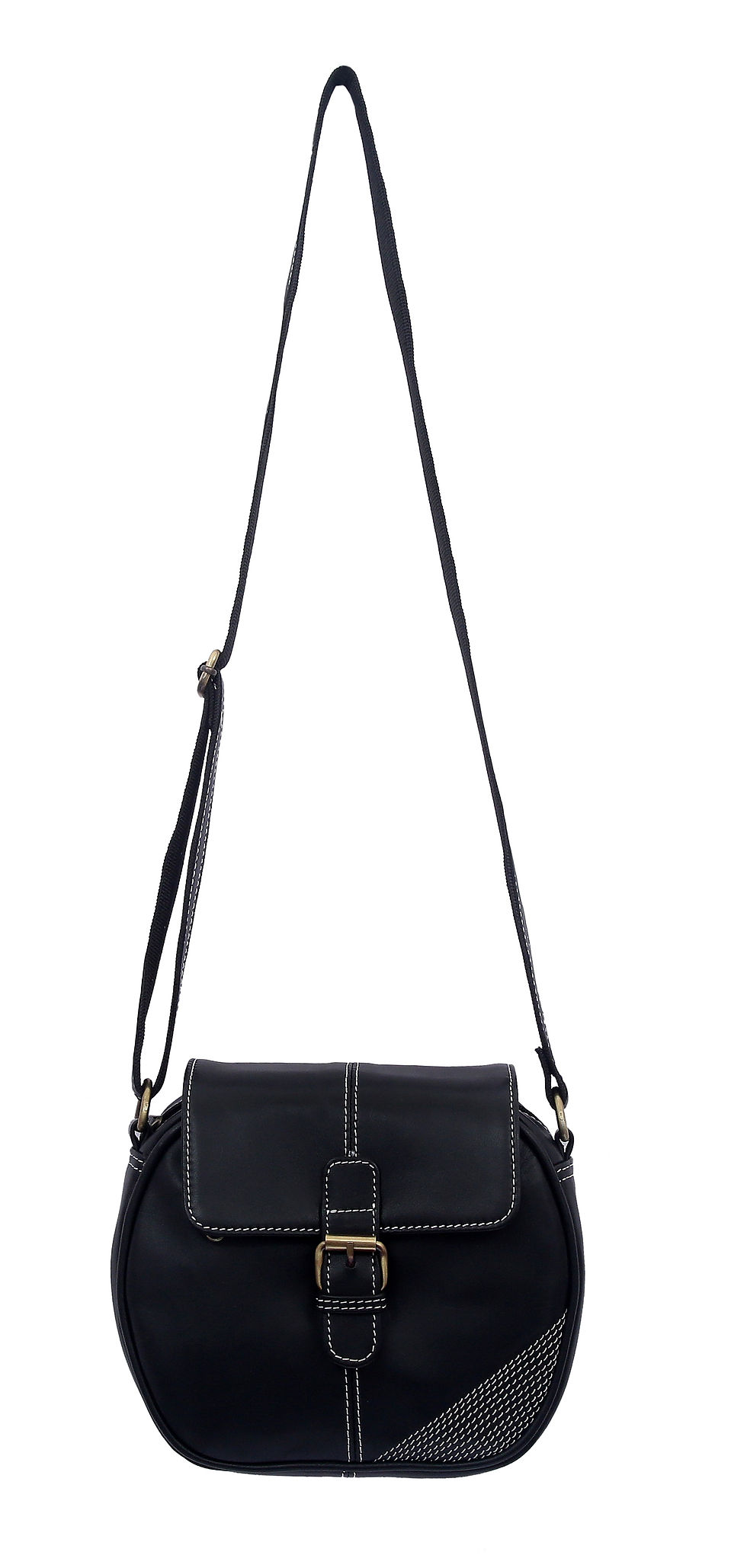 Thumbnail: Mirelle - Women's Black Leather Crossbody Bag Small Full Grain Purse 9 Inch