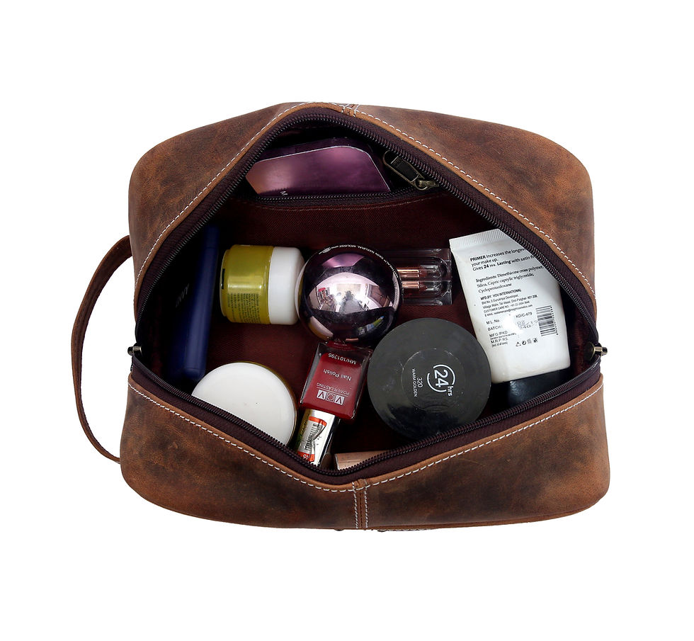 Thumbnail: Dapper - Brown Leather Dopp Kit Men's Full Grain Buffalo Toiletry Travel Bag