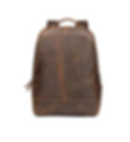 Rustic leather backpack front view – full-grain leather daypack for men and women