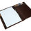 Thumbnail: Grove - Brown Leather Padfolio - open view with documents, pen etc.