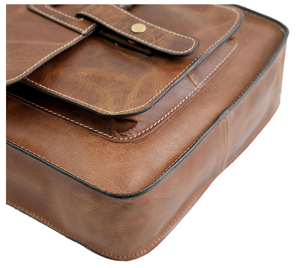 Thumbnail: Dylan - Leather Crossbody Bag Full Grain Messenger Satchel 11" Brown