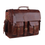 Thumbnail: Aurora Brown Leather Bag - side view with vintage buckled pockets visible