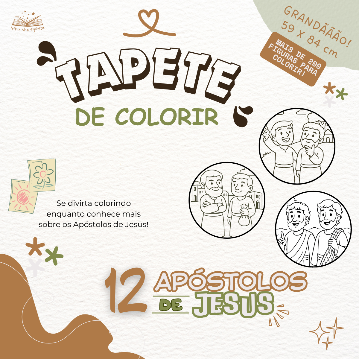 TAPETE DE COLORIR | 12 APÓSTOLOS DE JESUS