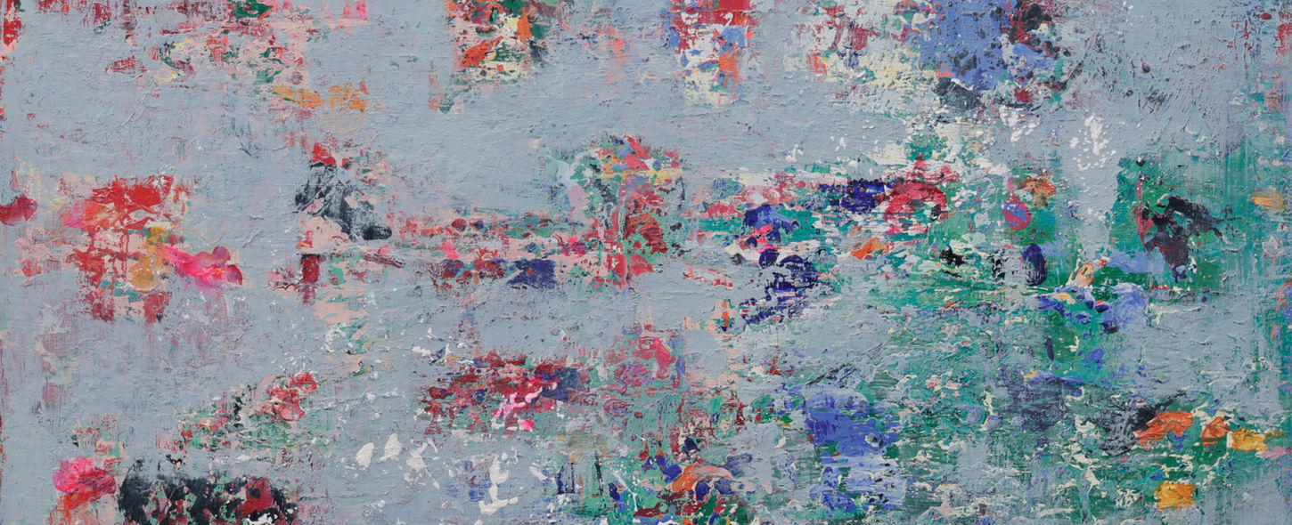 Abstrakte Malerei, Titel: 
Vergissmeinnicht 2, Acryl auf Keilrahmen