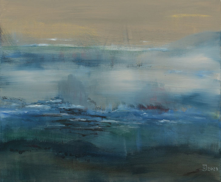 Landschaftsmalerei, Titel: Helle Wasser, Acryl auf Keilrahmen