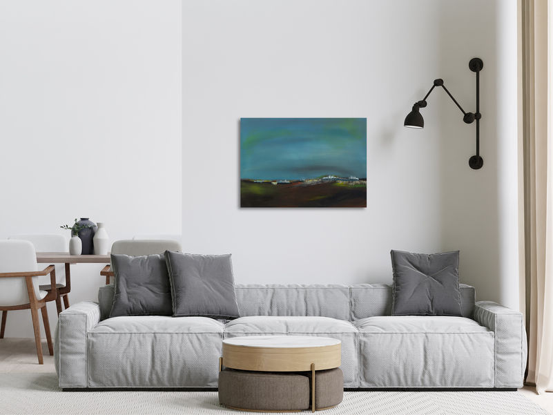 Landschaftsmalerei, Titel: Sylt, Acryl auf Keilrahmen in Anwendung