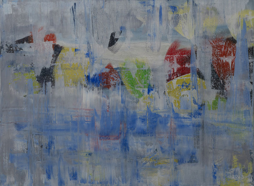 Abstrakte Malerei, Titel: Kühle Brise, Acryl auf Keilrahmen