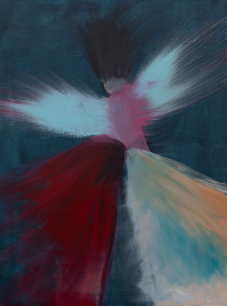 Objektmalerei, Titel: Derwisch, Acryl auf Keilrahmen