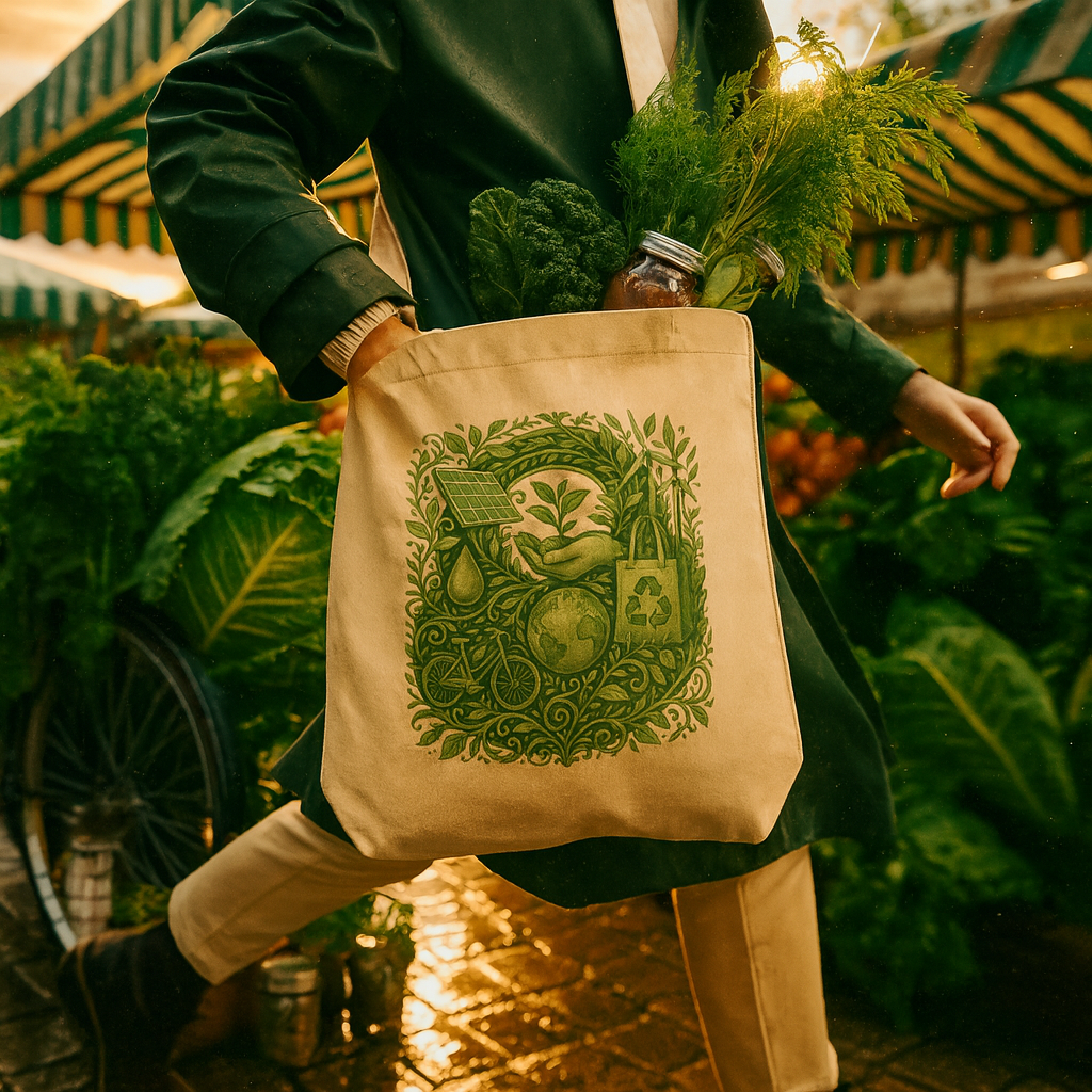Green Botanical Crossbody Bag