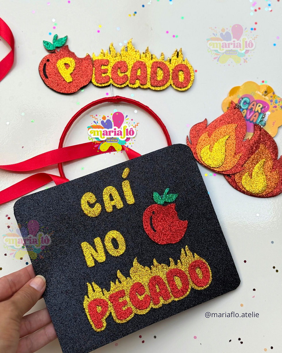 Miniatura:  KIT casal P DE PECADO  (tiara e plaquinha)